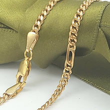 Load image into Gallery viewer, Ladies 9ct (375, 9K) High Quality Yellow Gold Figaro Minimalist Chain Necklace
