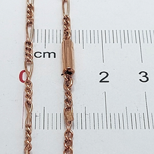 Load image into Gallery viewer, adies Rose Gold 9ct (375, 9K) Antique Figaro Chain Necklace with Barrel Clasp