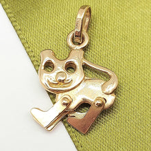 Load image into Gallery viewer, Unisex Yellow Gold 9ct (375, 9K) Unique Solid Gold Moving Cat Pendant