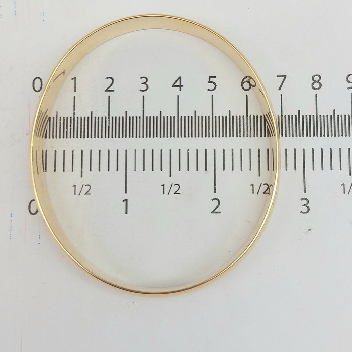 Ladies Solid Yellow Gold 10k (417, 10K) MHJ Oval High Quality Smooth Band Bangle