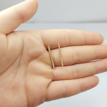 Load image into Gallery viewer, Ladies Earrings 14ct (585,14K) Yellow Gold Drop Diamantes Channel Setting Studs