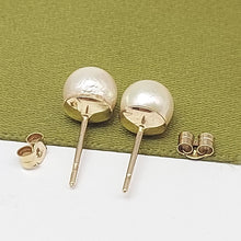 Load image into Gallery viewer, Ladies Earrings Yellow Gold 9ct (375,9k) Handmade Solitaire Natural Pearl Studs