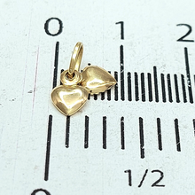 Load image into Gallery viewer, Ladies Solid Yellow Gold 9ct (375, 9K) Tiny Double Hearts Pendant