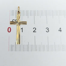 Load image into Gallery viewer, Ladies Yellow Gold 9ct (375, 9K) Italian Starburst Diamond Cut Cross Pendant