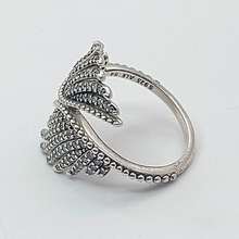 Load image into Gallery viewer, Ladies Ring Genuine Sterling Silver (925) RETIRED PANDORA Double Feather Ring