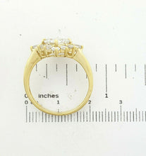 Load image into Gallery viewer, Ladies Ring 9ct (375, 9K) Yellow Gold Square Diamante Dress Ring