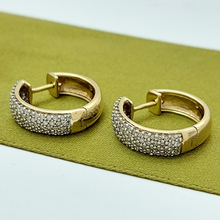 Load image into Gallery viewer, Ladies Earrings Yellow Gold 9ct (375,9K) Natural (0.75ct) Diamond Chip Earrings