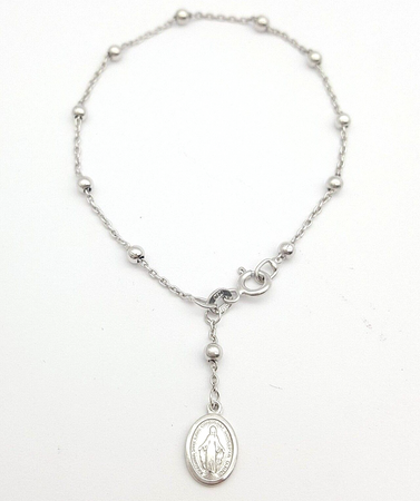 Ladies Bracelet 18ct (750, 18K) White Gold Rosary Bead Bracelet