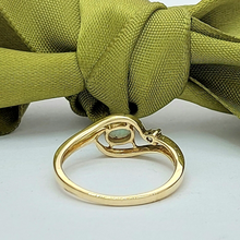 Load image into Gallery viewer, Ladies Ring 14ct (585, 14K) Yellow Gold Natural Opal and Diamond Chip Dress Ring