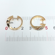 Load image into Gallery viewer, Ladies Yellow Gold 14ct (585, 14K) Unique Diamond (0.20ct) Swirl Huggie Earrings