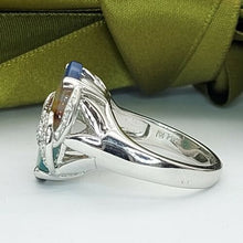 Load image into Gallery viewer, Ladies Landscape Ring 14ct (585, 14K) White Gold Diamond (20pts) Dress Ring
