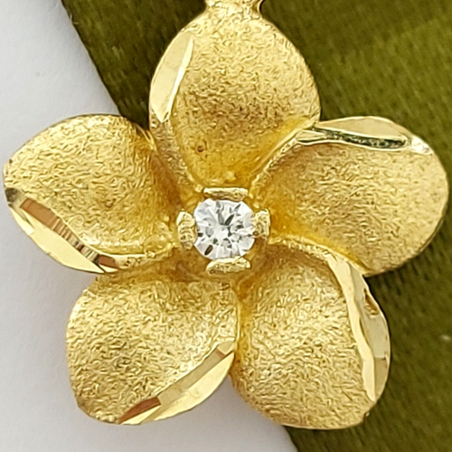 Ladies Pendant Yellow Gold 14ct (585,14K) High Quality Frangipani Flower Pendant