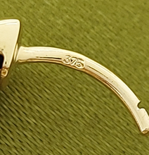 Load image into Gallery viewer, Ladies 9ct (375,9K) Real Solid Gold Amethyst 25pts Diamond Huggie Earrings