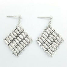 Load image into Gallery viewer, Ladies Earrings 14ct (585,14K) White Gold Movable Diamond Cut Dangle Earrings