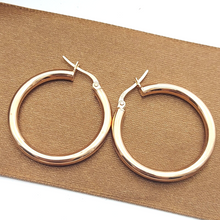 Load image into Gallery viewer, Ladies Earrings 9ct (375, 9K) Rose Gold (Pink) Hoop Earrings High Quality