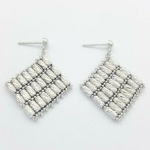 Load image into Gallery viewer, Ladies Earrings 14ct (585,14K) White Gold Movable Diamond Cut Dangle Earrings