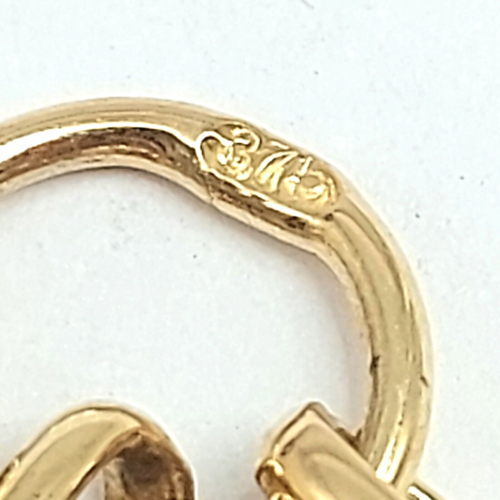 Ladies Yellow Gold 9ct (375, 9K) Rare Heart Padlock Natural Garnet Gate Bracelet