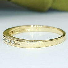 Load image into Gallery viewer, Ladies Ring 9ct (375, 9K) Yellow Gold Diamond (0.12ct) Band Dress Ring