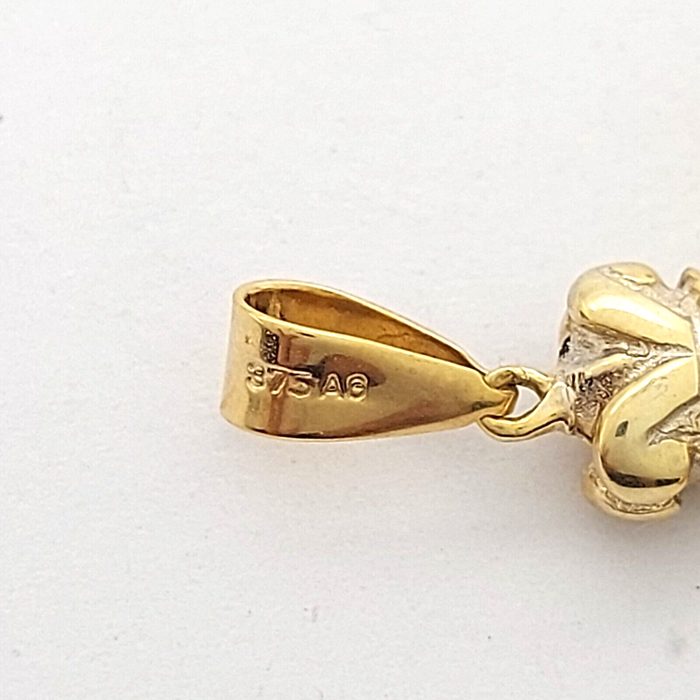 Unisex Two-Tone Gold 9ct (375, 9K) High Quality Large Crown Cross Pendant