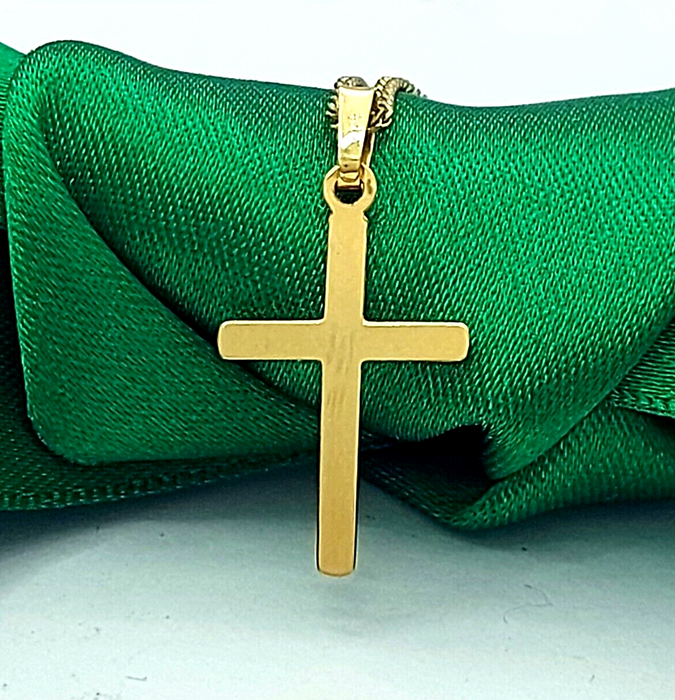 Ladies Yellow Gold 9ct (375, 9K) High Quality Twisted Design Cross Pendant
