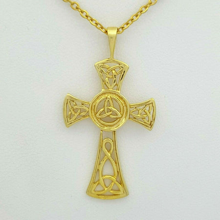 Ladies Pendant 9ct (375, 9K) Yellow Gold Fancy Cross Pendant