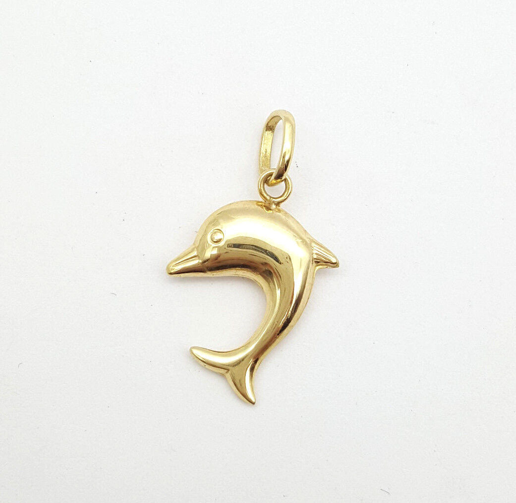 Ladies Pendant 9ct (375, 9K) Yellow Gold Dolphin Pendant