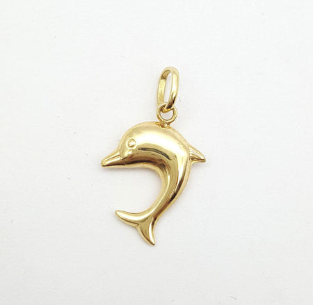 Ladies Pendant 9ct (375, 9K) Yellow Gold Dolphin Pendant