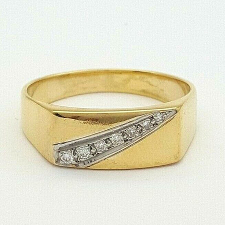Ladies Ring 9ct (375, 9ct) Yellow Gold Natural (0.15ct) Diamond Dress Ring