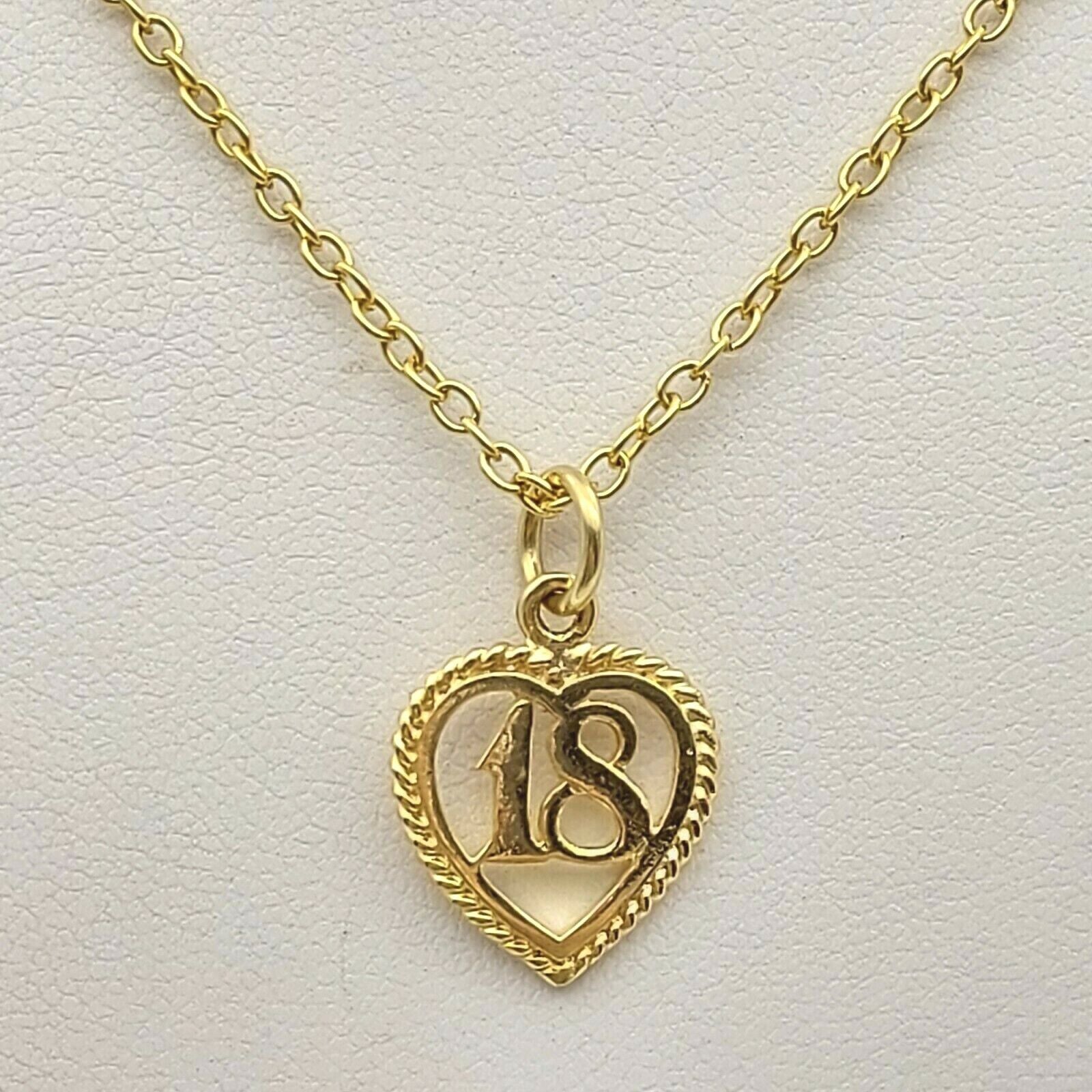 Ladies Pendant 9ct (375, 9K) Yellow Gold Ladies 18 Open Love Heart Pendant