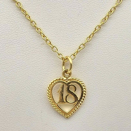 Ladies Pendant 9ct (375, 9K) Yellow Gold Ladies 18 Open Love Heart Pendant