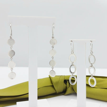 Ladies Silver Jewellery Set (925) Sterling Silver Oval Hoop Earring Set