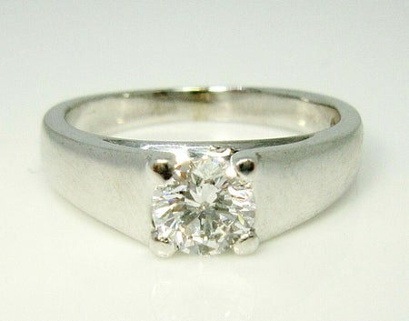 Ladies 18ct (750, 18K) White Gold (0.45ct) Brilliant Cut Solitaire Diamond Ring