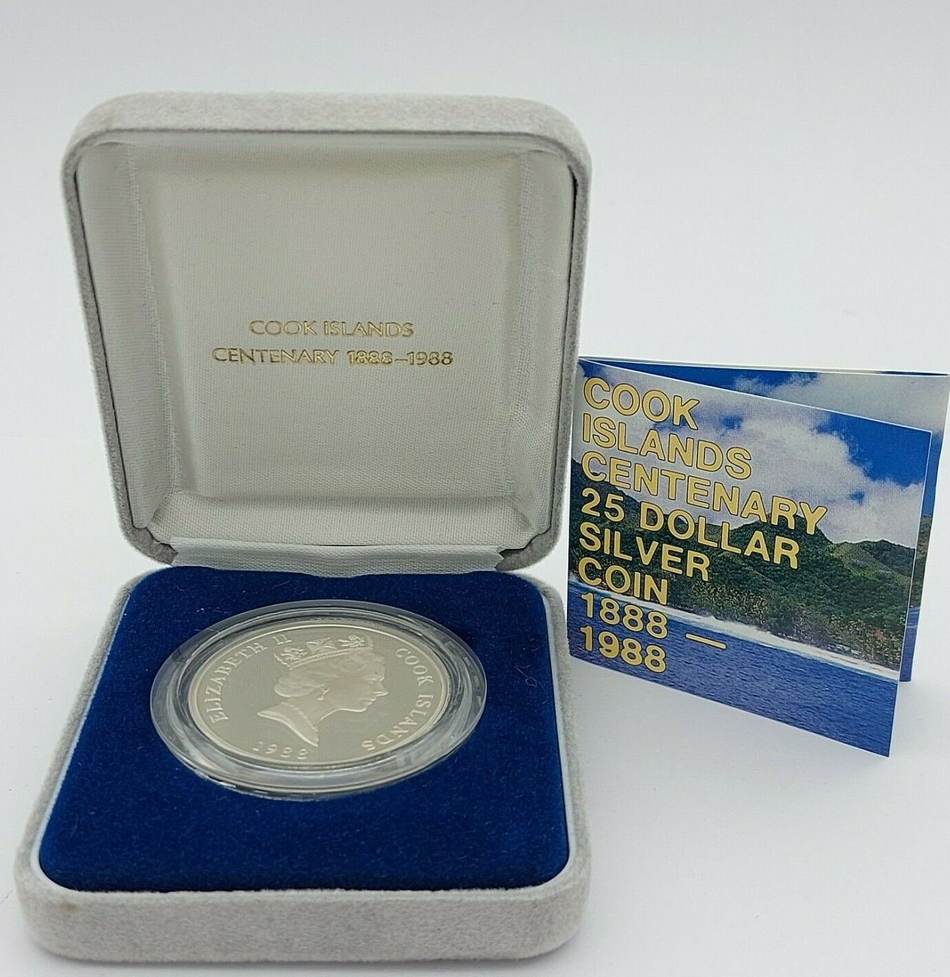 1988 Cook Islands Centenary 1888-1988 37g Silver 25 Dollar Coin