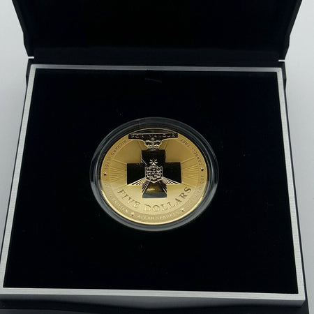 2015 Gold-Plated 1oz Fine Silver Frosted Uncirculated Perth Mint 5 Dollar Coin