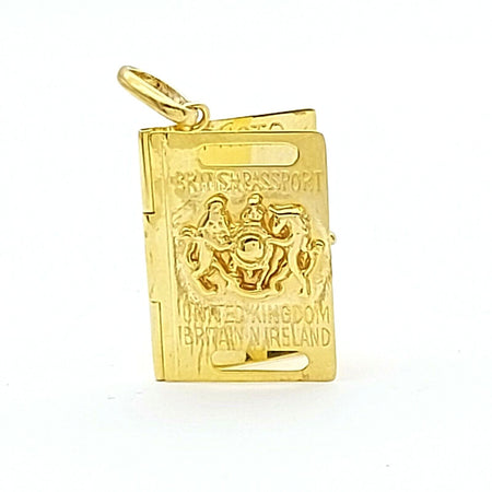 Open Passport 9ct (375, 9K) Yellow Gold Passport Pendant