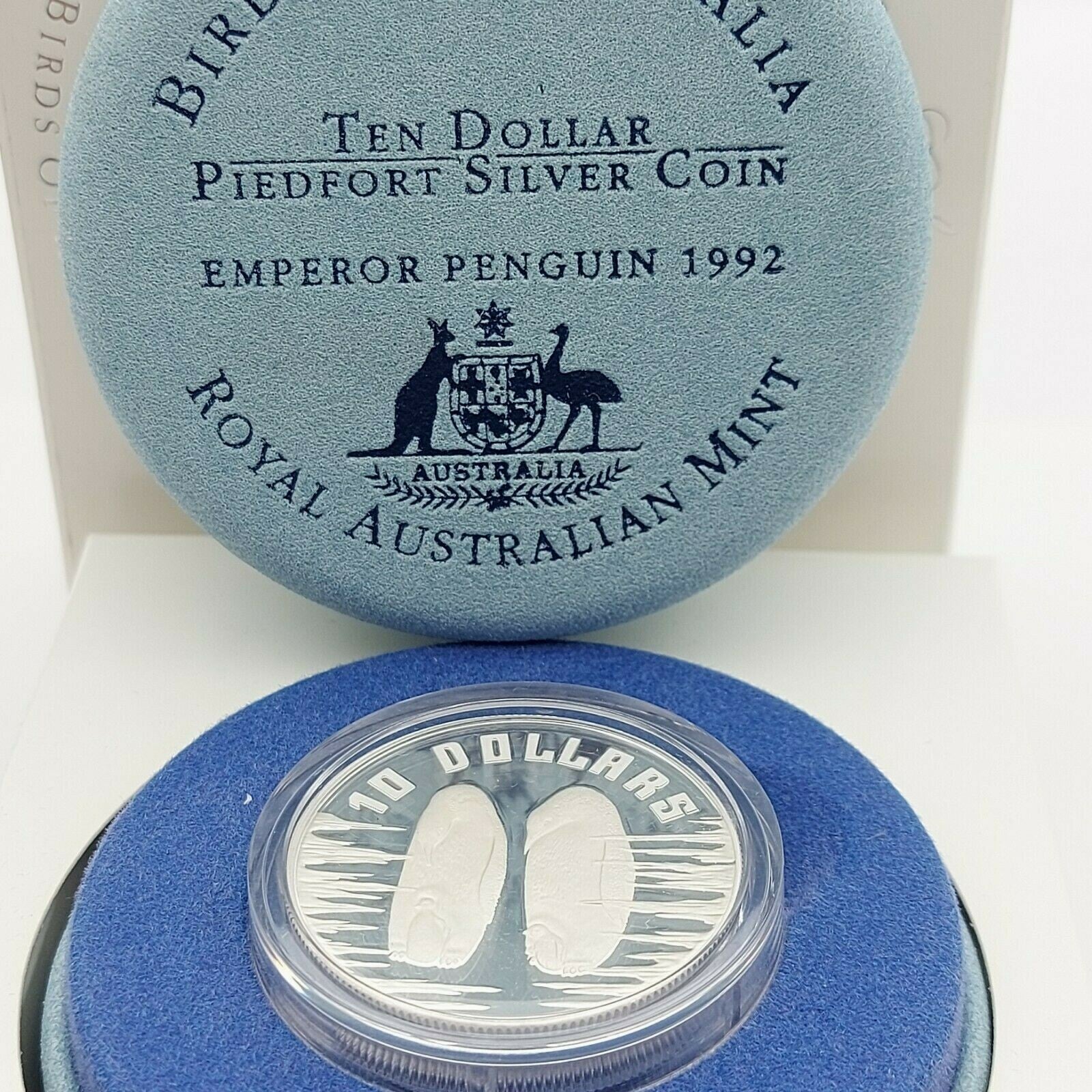 1992 Birds of Australia $10 Emperor Penguin Silver Proof Coin