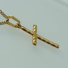 Load image into Gallery viewer, Ladies Yellow Gold 9ct (375, 9K) High Quality Twisted Design Cross Pendant
