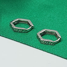 Load image into Gallery viewer, Ladies White Gold 9ct (375,9k) High Quality Diamond-Cut Hexagon Huggies
