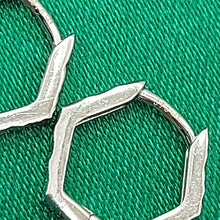 Load image into Gallery viewer, Ladies White Gold 9ct (375,9k) High Quality Diamond-Cut Hexagon Huggies
