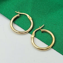 Load image into Gallery viewer, Ladies Italian Yellow Gold 9ct (375, 9K) Smooth Plain Round Hoops
