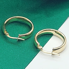 Load image into Gallery viewer, Ladies Italian Yellow Gold 9ct (375, 9K) Handmade Smooth Plain Round Hoops
