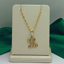 Load image into Gallery viewer, Ladies Yellow Gold 10ct (417, 10K) High Quality Patterned &#39;L&#39; Initials Pendant
