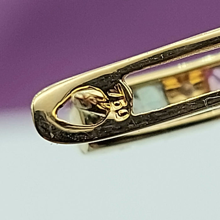 Ladies Yellow Gold 18ct (750, 18k) Multi-Colour Sapphire & Diamond Huggies