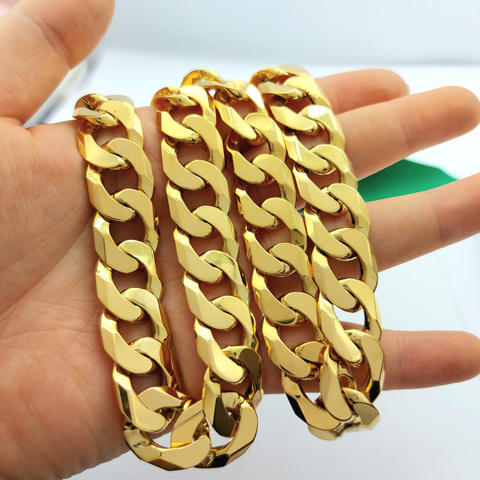 Unisex Yellow Gold 10ct (417, 10K) High Quality MHJ Solid Heavy Curbed Chain
