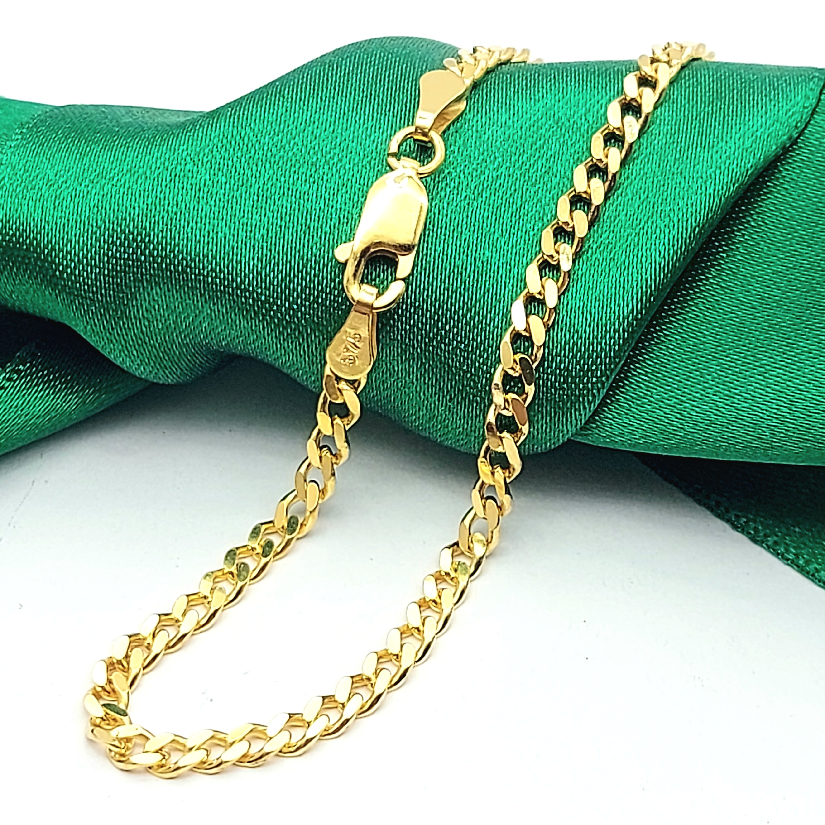 Ladies Yellow Gold 9ct (375, 9k) High Quality Curbed Chain Bracelet