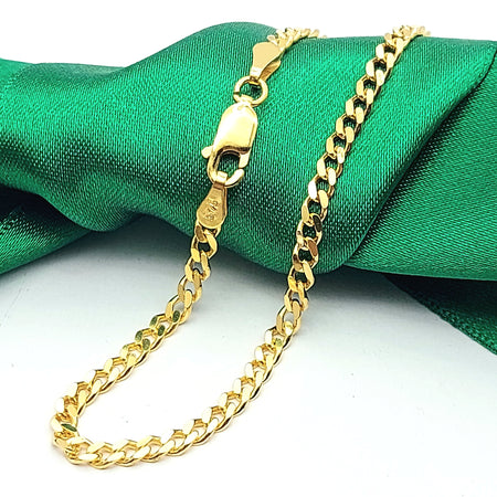 Ladies Yellow Gold 9ct (375, 9k) High Quality Curbed Chain Bracelet
