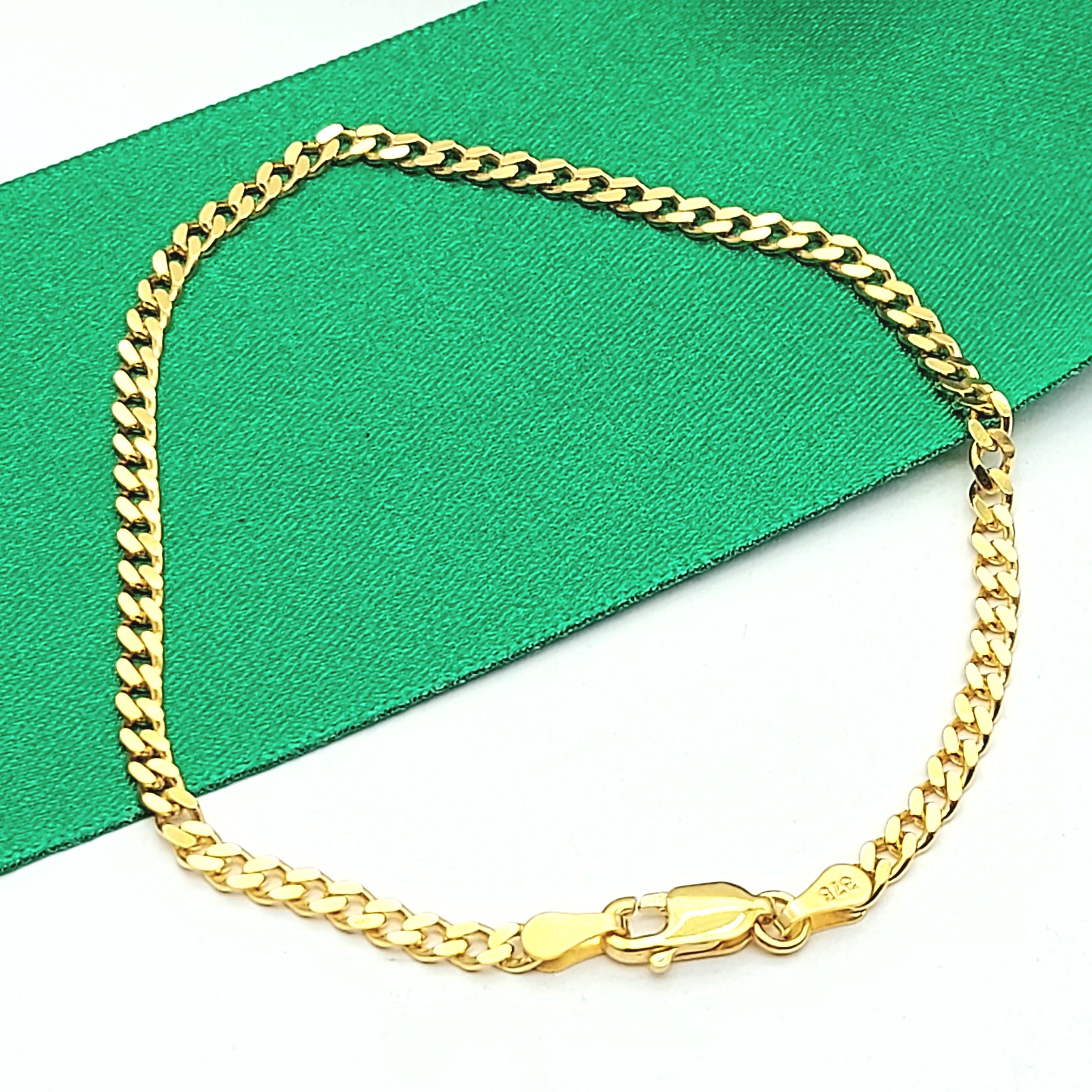 Ladies Yellow Gold 9ct (375, 9k) High Quality Curbed Chain Bracelet