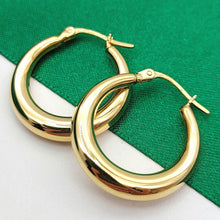 Load image into Gallery viewer, Ladies Italian Yellow Gold 9ct (375, 9K) Plain Graduating Hoops
