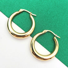Load image into Gallery viewer, Ladies Italian Yellow Gold 9ct (375, 9K) Plain Graduating Hoops
