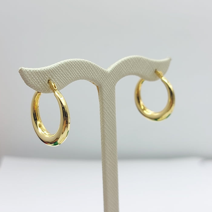 Ladies Italian Yellow Gold 9ct (375, 9K) Plain Graduating Hoops